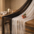 white-and-black-table-runner