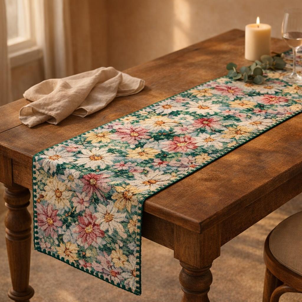 green-linen-table-runner