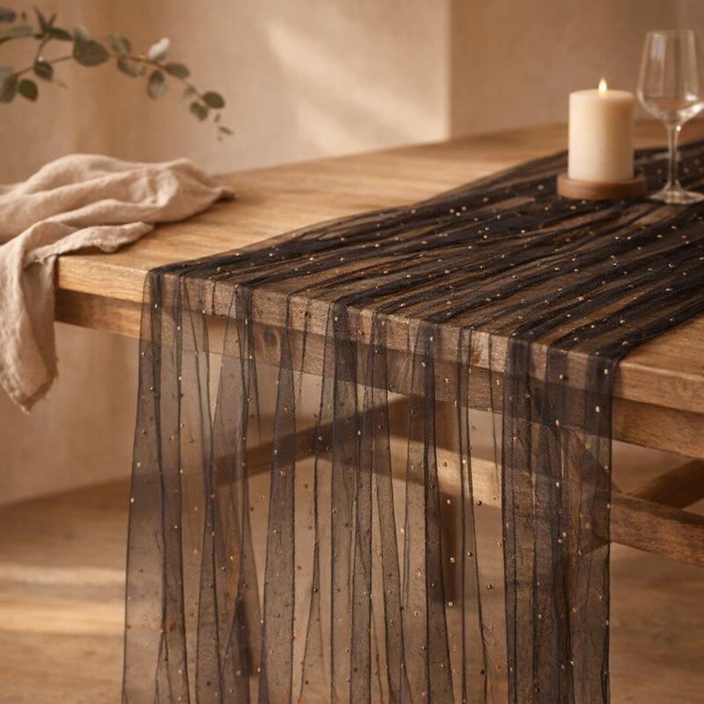 white-and-black-table-runner