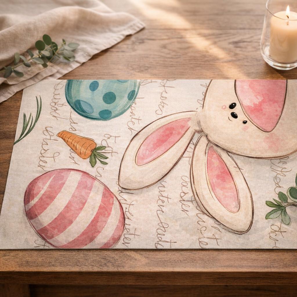 blue-and-white-striped-table-runner