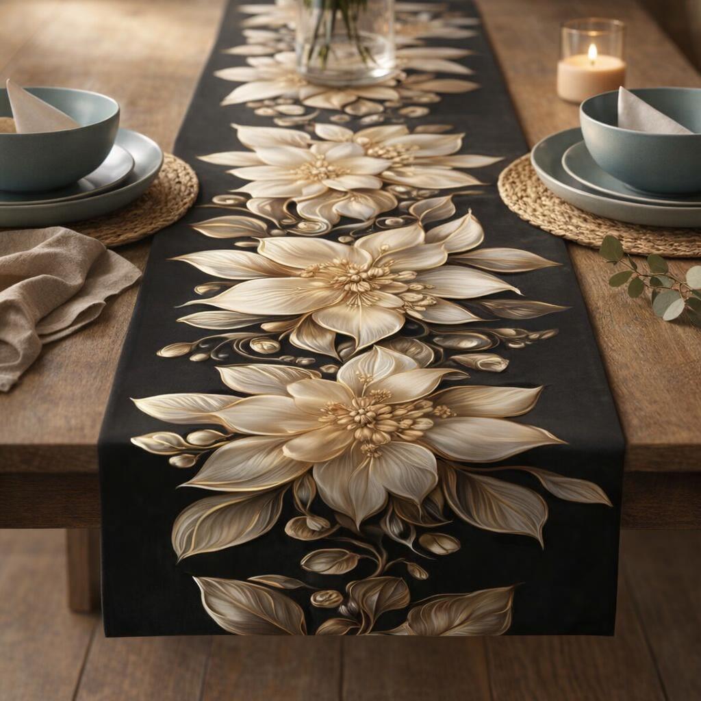 white-gold-table-runner