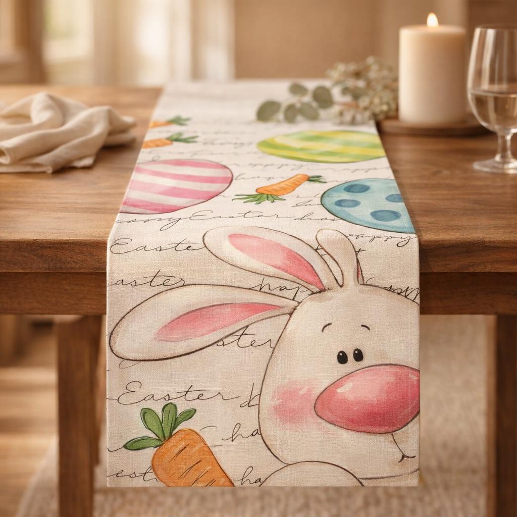 blue-and-white-striped-table-runner