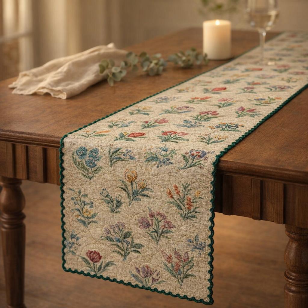 green-linen-table-runner