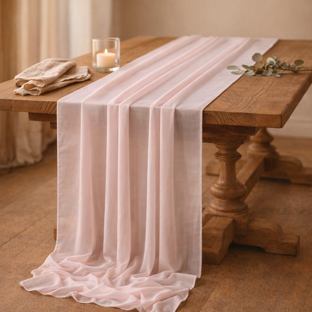 blush-chiffon-table-runner