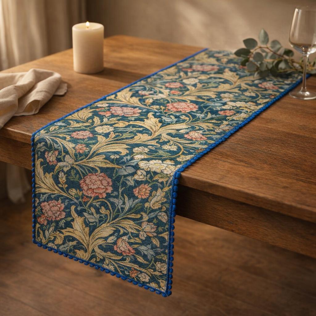 green-linen-table-runner