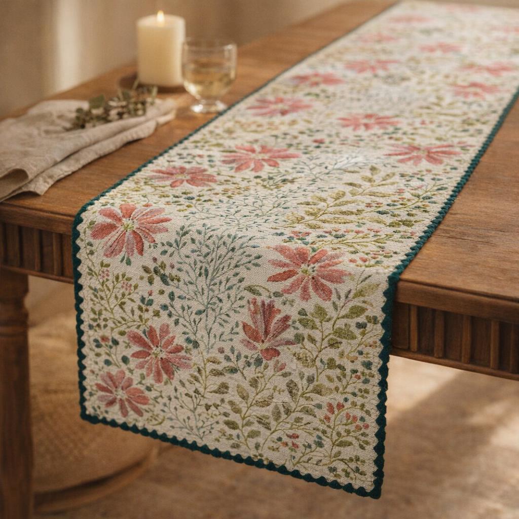 green-linen-table-runner