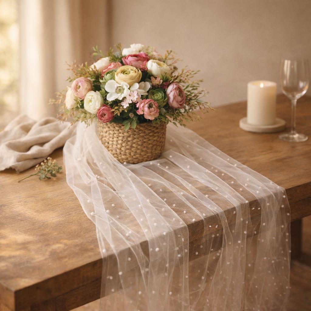 white-and-black-table-runner