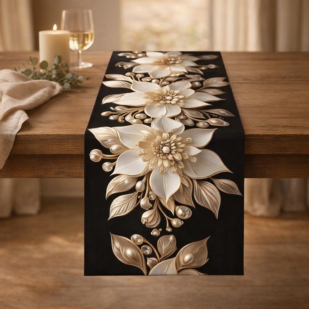 white-gold-table-runner